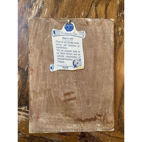 MCM Italian Florentine Gilded Gold Floral Wall Plaque - Picture 4 of 5